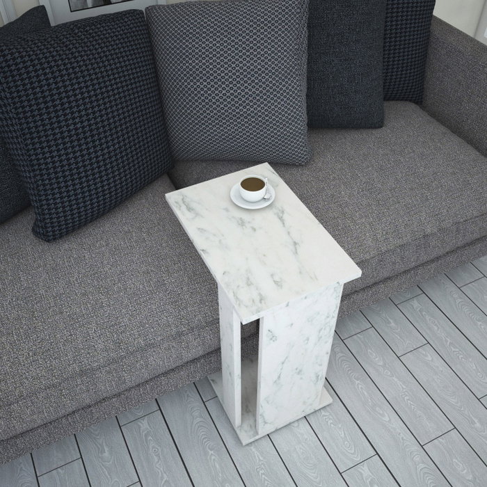 Hanah Home Mesa Auxiliar Pasific C Blanco y Negro 30x43x61cm Tablero Melamina 18mm